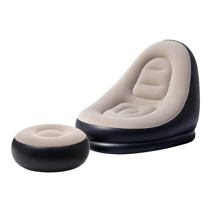Gardeon Inflatable Chair with Ottoman Air Sofa Blow Up Air Chair for Camping with Pump.