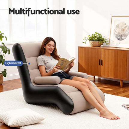 Gardeon Inflatable Chair Sun Lounger Blow Up Folding Air Chairs Sofa for Camping with Pump.