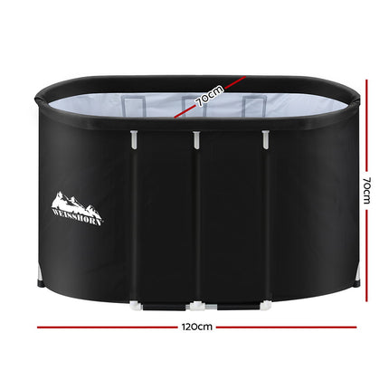 Weisshorn Portable Ice Bath Tub 120x70X70CM Inflatable Cold Water Folding Bathtub Spa Massage.
