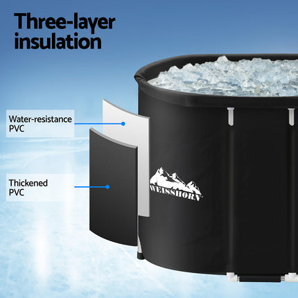 Weisshorn Portable Ice Bath Tub 120x70X70CM Inflatable Cold Water Folding Bathtub Spa Massage.