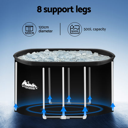 Weisshorn Portable Ice Bath Tub 120x70X70CM Inflatable Cold Water Folding Bathtub Spa Massage.
