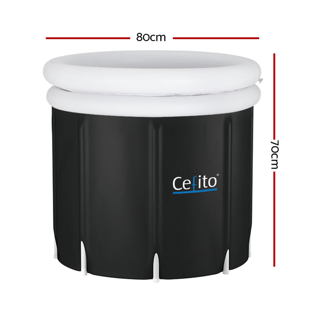 Weisshorn Portable Ice Bath Tub 70X80CM Inflatable Folding Bathtub Spa Massage.