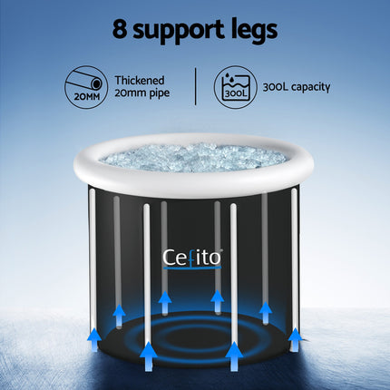 Weisshorn Portable Ice Bath Tub 70X80CM Inflatable Folding Bathtub Spa Massage.