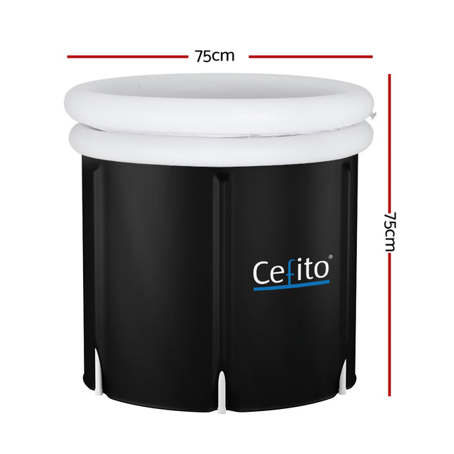 Weisshorn Portable Ice Bath Tub 75X75CM Inflatable Folding Bathtub Spa Massage.