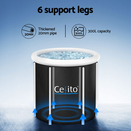 Weisshorn Portable Ice Bath Tub 75X75CM Inflatable Folding Bathtub Spa Massage.