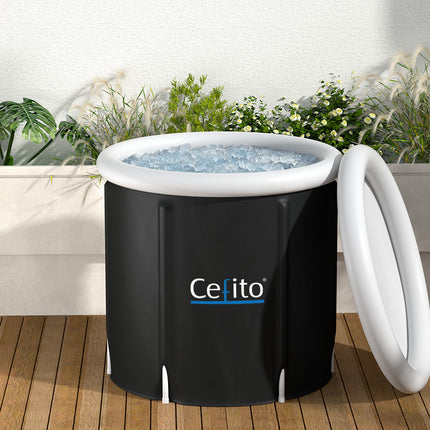 Weisshorn Portable Ice Bath Tub 75X75CM Inflatable Folding Bathtub Spa Massage.
