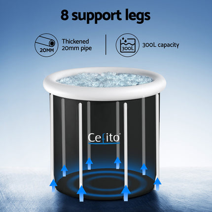 Weisshorn Portable Ice Bath Tub 80X80CM Inflatable Folding Bathtub Spa Massage.