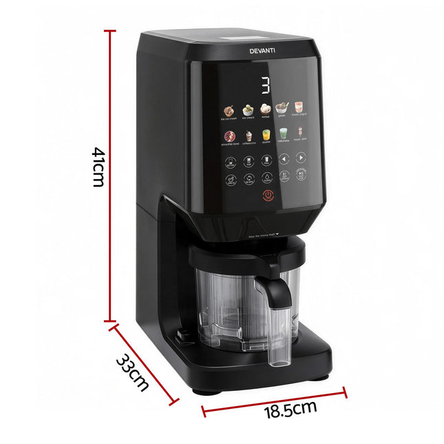 Devanti 10-in-1 Ice Cream Maker Machine Homemade Gelato Sorbet Smart Portion Control Custom Mix-Ins.