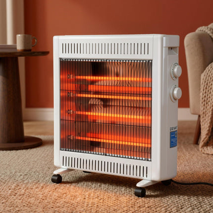 Devanti 2200W Infrared Radiant Heater Portable Electric Space Heating White.