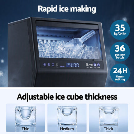 Devanti 35kg Commercial Ice Maker Freestanding Ice Cube Machine