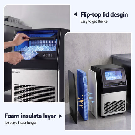 Devanti 35kg Commercial Ice Maker Freestanding Ice Cube Machine