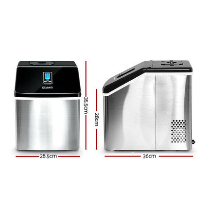 Devanti 18kg Ice Maker Machine Stainless Steel.