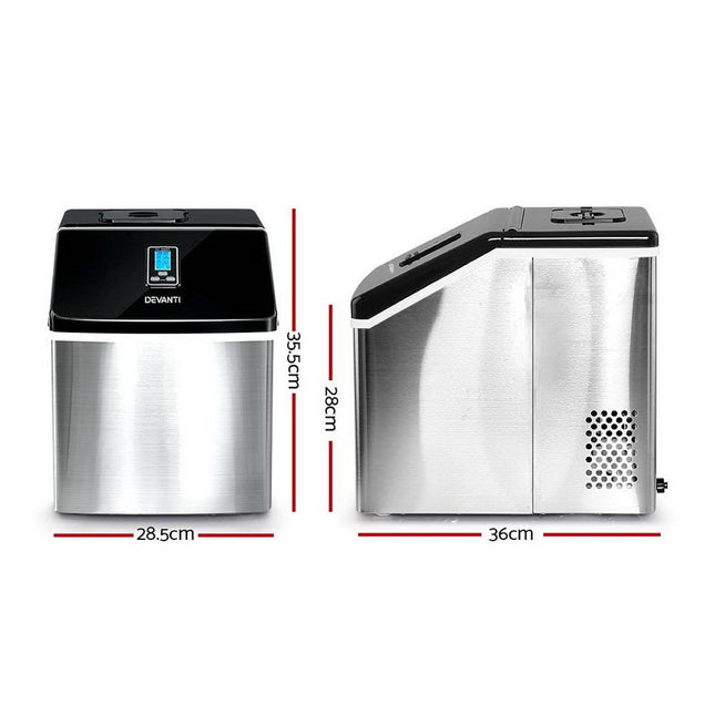 Devanti 18kg Ice Maker Machine Stainless Steel.