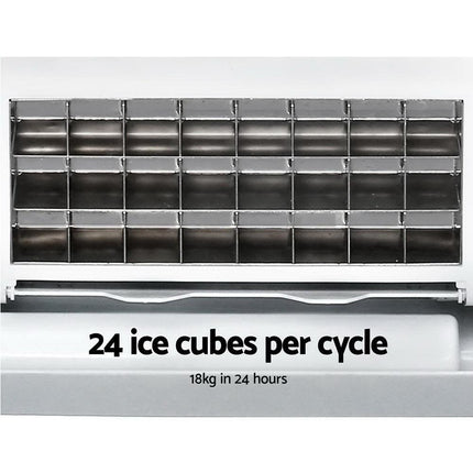Devanti 18kg Ice Maker Machine Stainless Steel.