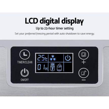 Devanti Ice Maker Machine Commercial Portable Ice Cube Tray Countertop 3.2L.