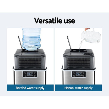 Devanti Ice Maker Machine Commercial Portable Ice Cube Tray Countertop 3.2L.