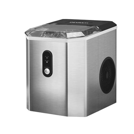 Devanti Portable Ice Maker Machine Ice Cube 12kg Bar Countertop Stainless Steel.