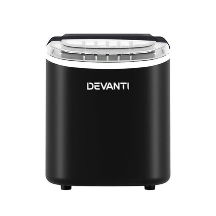 Devanti Portable Ice Maker Machine Ice Cube Tray 12kg Bar Countertop Black.