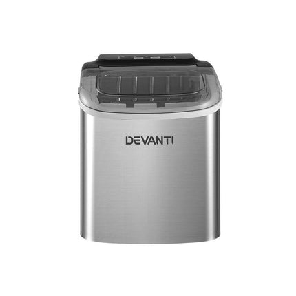 Devanti 12kg Ice Maker Machine w/Self Cleaning Silver.