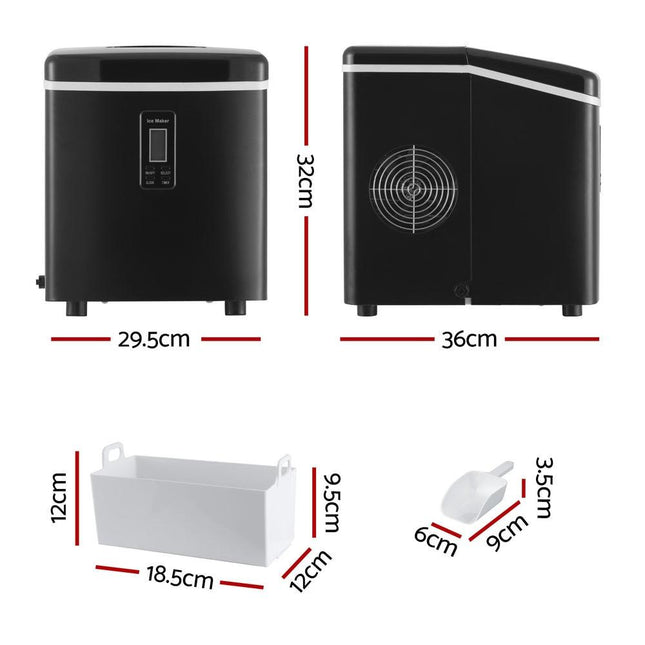 Devanti 15kg Ice Maker Machine Black.