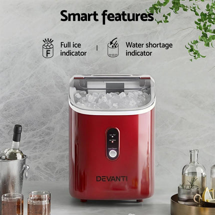 Devanti Ice Maker Machine 15kg Nugget Chewable Ice Cube.