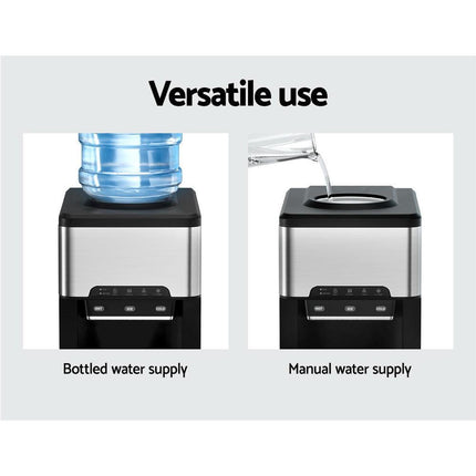 Devanti 20kg 3 in 1 Ice Maker Machine Cold and Hot Water Dispenser 3L Silver.