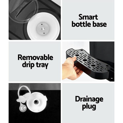 Devanti 20kg 3 in 1 Ice Maker Machine Cold and Hot Water Dispenser 3L Silver.