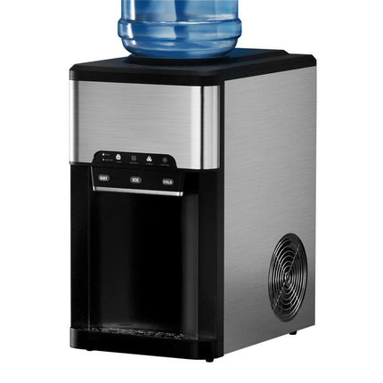 Devanti 20kg 3 in 1 Ice Maker Machine Cold and Hot Water Dispenser 3L Silver.