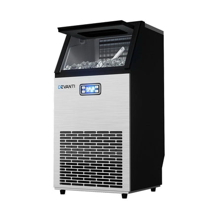Devanti Commercial Ice Maker Machine 45kg Ice Cube Tray Bar Stainless Steel.