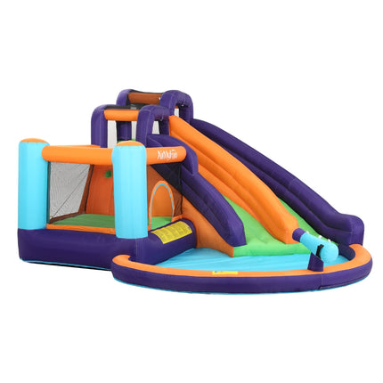 AirMyFun Inflatable Water Slide Kids Jumping Trampoline Castle Double Slide.
