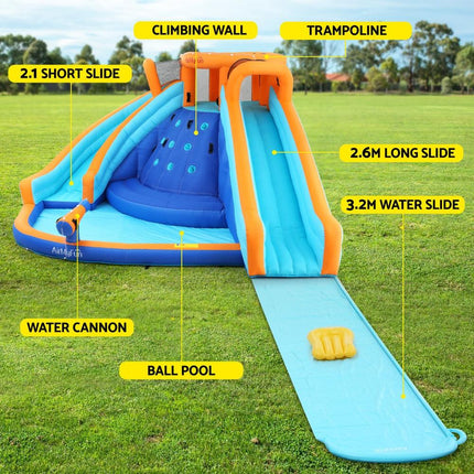 AirMyFun Kids Inflatable Pool Water Double Slide Park Jumping Castle 465X390CM.