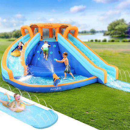 AirMyFun Kids Inflatable Pool Water Double Slide Park Jumping Castle 465X390CM.