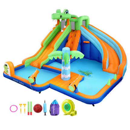 AirMyFun Kids Inflatable Pool Water Double Slide Park Jumping Castle 465X430CM.