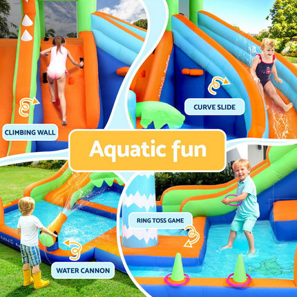 AirMyFun Kids Inflatable Pool Water Double Slide Park Jumping Castle 465X430CM.