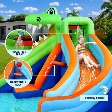 AirMyFun Kids Inflatable Pool Water Double Slide Park Jumping Castle 465X430CM.