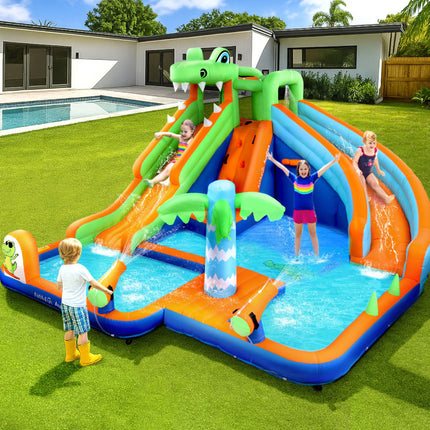 AirMyFun Kids Inflatable Pool Water Double Slide Park Jumping Castle 465X430CM.