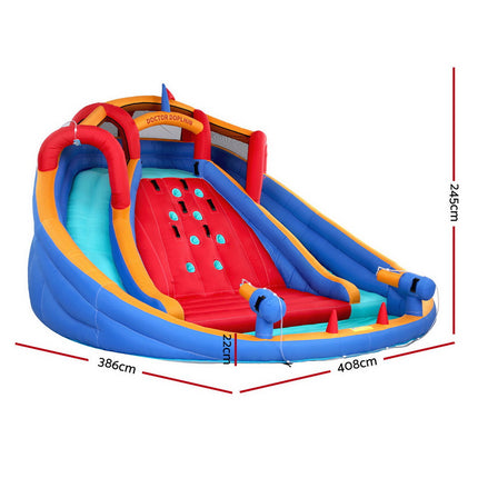 Kids Inflatable Pool Water Slide Cannon Splash Park Toss Game 408X386CM.