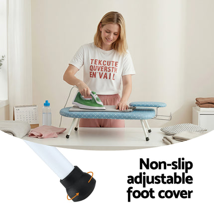 Artiss Tabletop Ironing Board with Small Ironing Boards with Folding Legs Blue.
