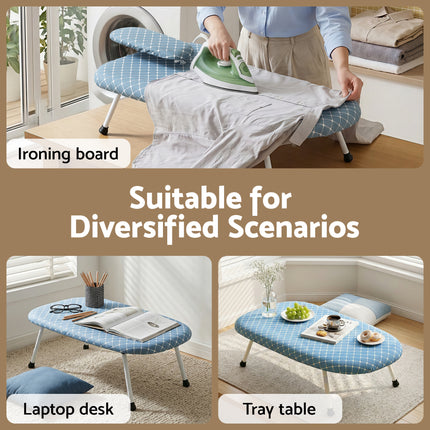 Artiss Tabletop Ironing Board with Small Ironing Boards with Folding Legs Blue.