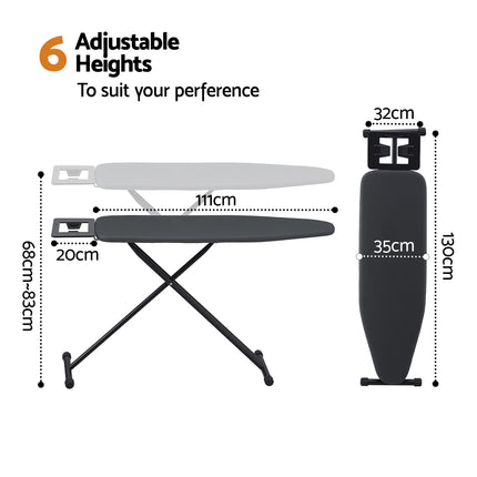 Artiss Ironing Board with Iron Rest with 3 Layers Extra Thick Cover Easy Storage.