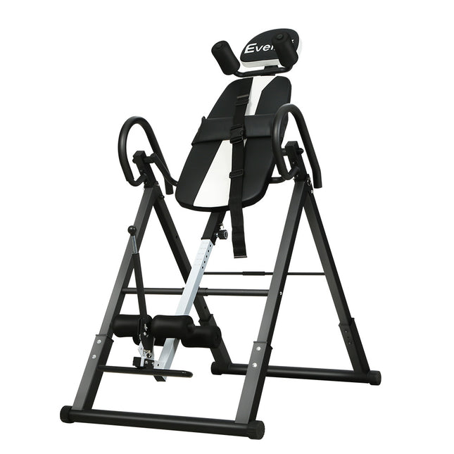 Everfit Inversion Table Gravity Exercise Inverter Back Stretcher Home Gym Grey.