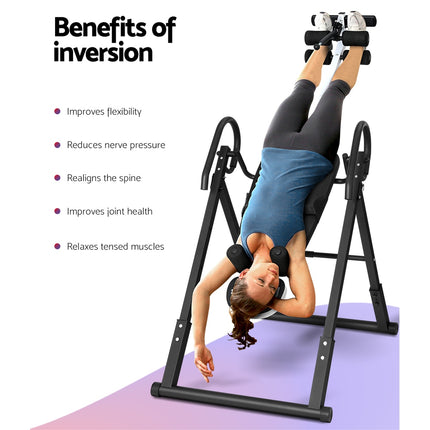 Everfit Inversion Table Gravity Exercise Inverter Back Stretcher Home Gym Grey.