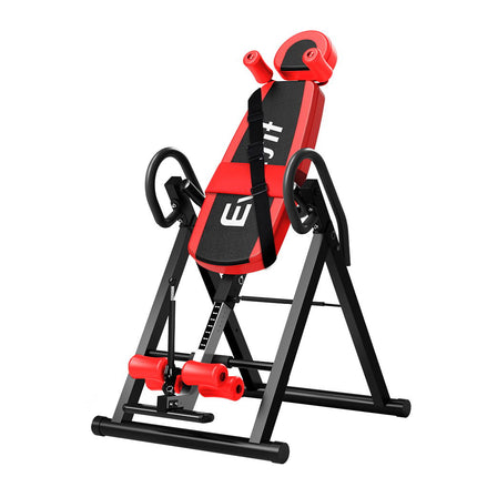 Everfit Inversion Table Gravity Exercise Inverter Back Stretcher Home Gym Red.