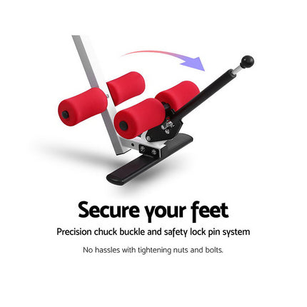 Everfit Inversion Table Gravity Exercise Inverter Back Stretcher Home Gym Red.