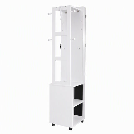 Artiss Lockable Jewellery Cabinet, Mobile Frameless Mirror, White