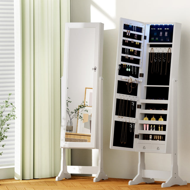 Artiss Jewellery Cabinet Mirror Free Standing.
