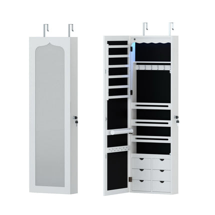 Artiss Jewellery Cabinet LED Mirror Lockable.