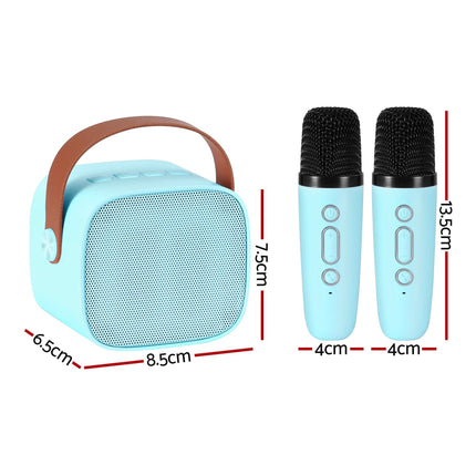 Alpha Mini Portable Karaoke Machine for Adults Kids with 2 Wireless Microphones.