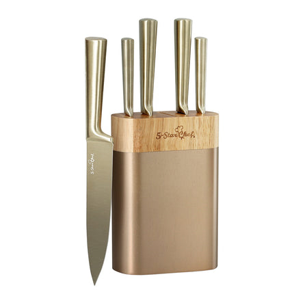 5-Star Chef 7PCS Kitchen Knife Set Stainless Steel Non-stick with Sharpener.