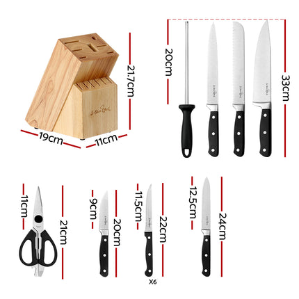 5-Star Chef 7PCS Kitchen Knife Set Stainless Steel Non-stick with Sharpener.
